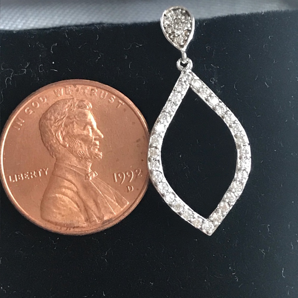 Teardrop Post CZ’s Set in Silver Earrings - Picture 8 of 12